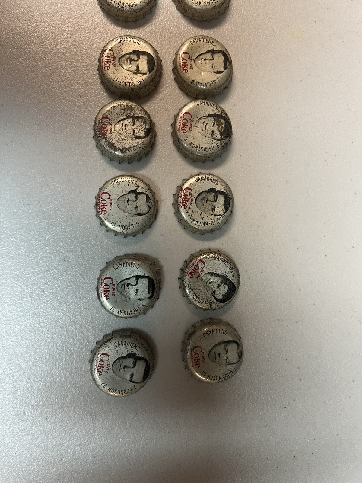 1964-65 Coca Cola Bottle Caps 16 Different Montreal Canadiens NHL