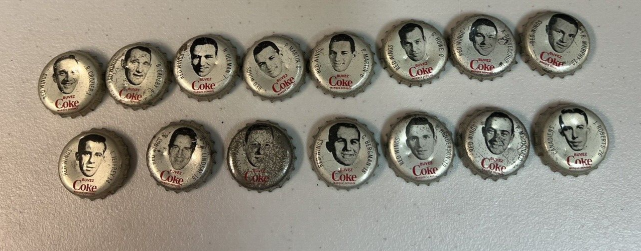 1964-65 Coca Cola Bottle Caps 15 Detroit Red Wings NHL
