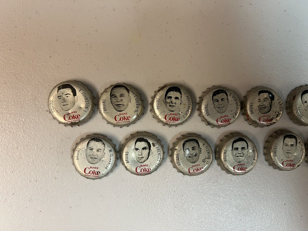 1964-65 Coca Cola Bottle Caps 15 Different Boston Bruins NHL