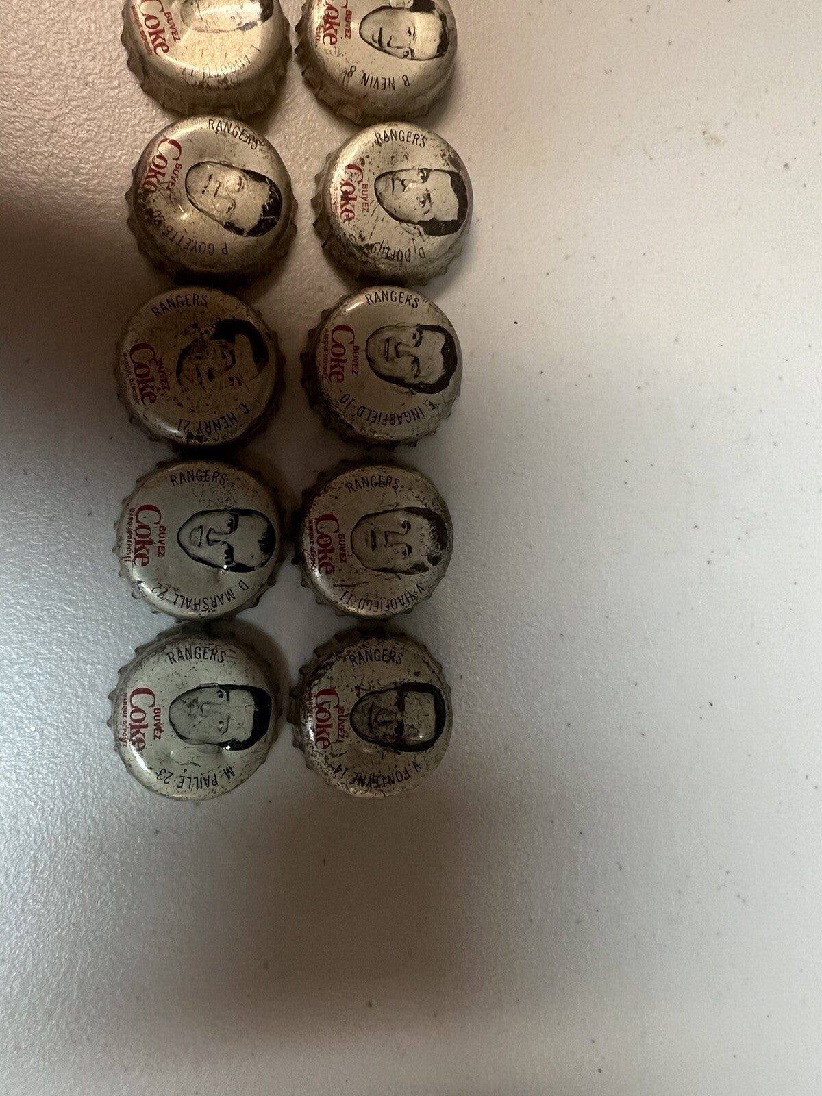 1964-65 Coca Cola Bottle Caps 14 Different New York Rangers NHL