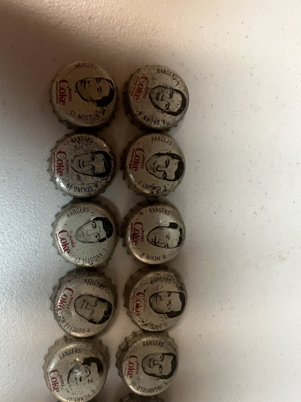 1964-65 Coca Cola Bottle Caps 14 Different New York Rangers NHL