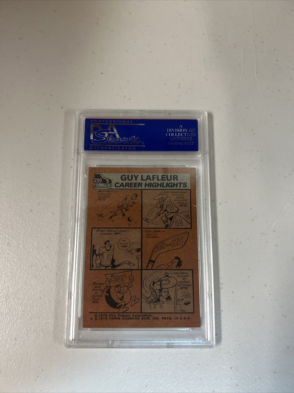 1975 Topps Hockey Guy Lafleur All Star #290 PSA 8