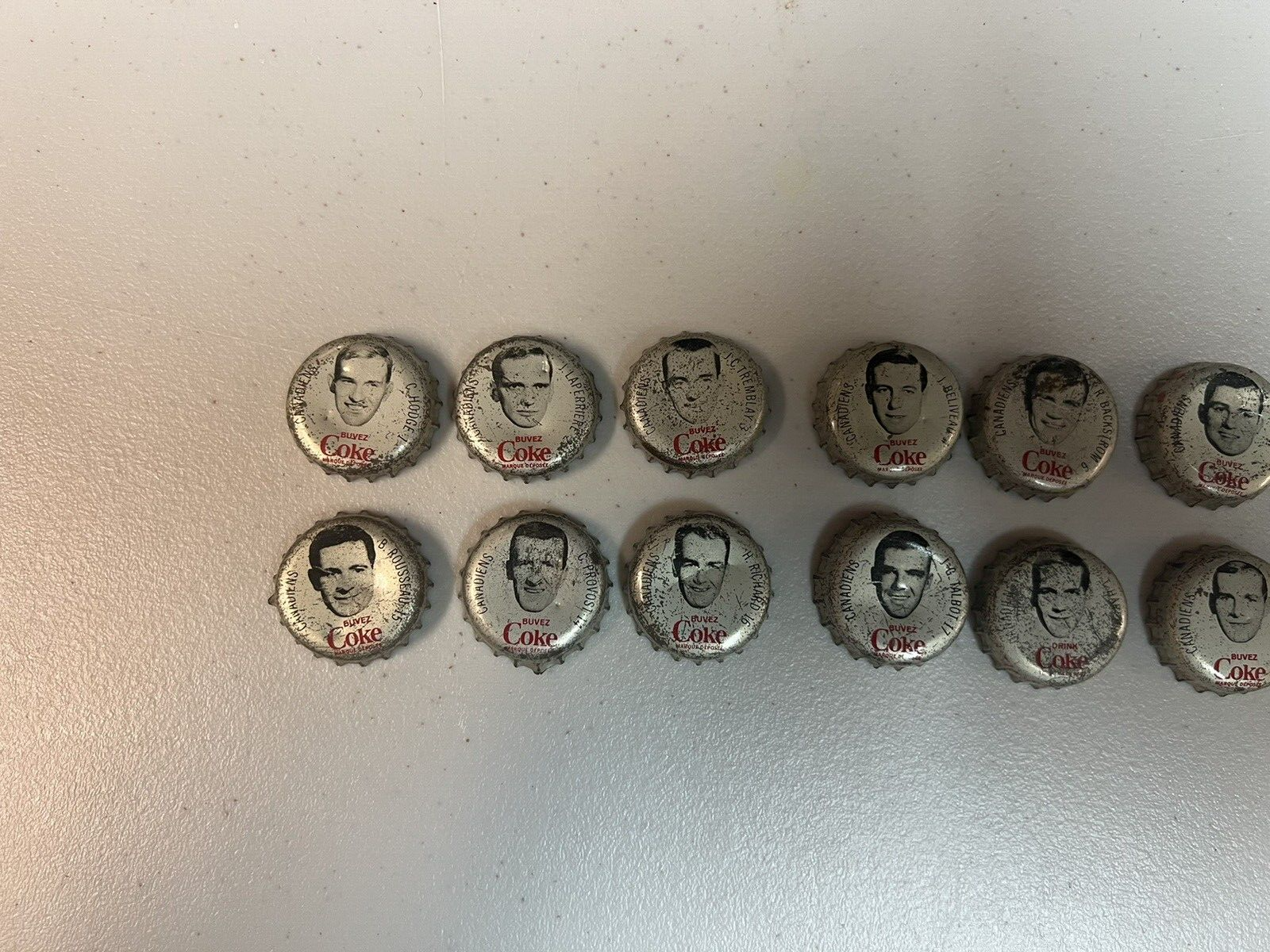 1964-65 Coca Cola Bottle Caps 16 Different Montreal Canadiens NHL