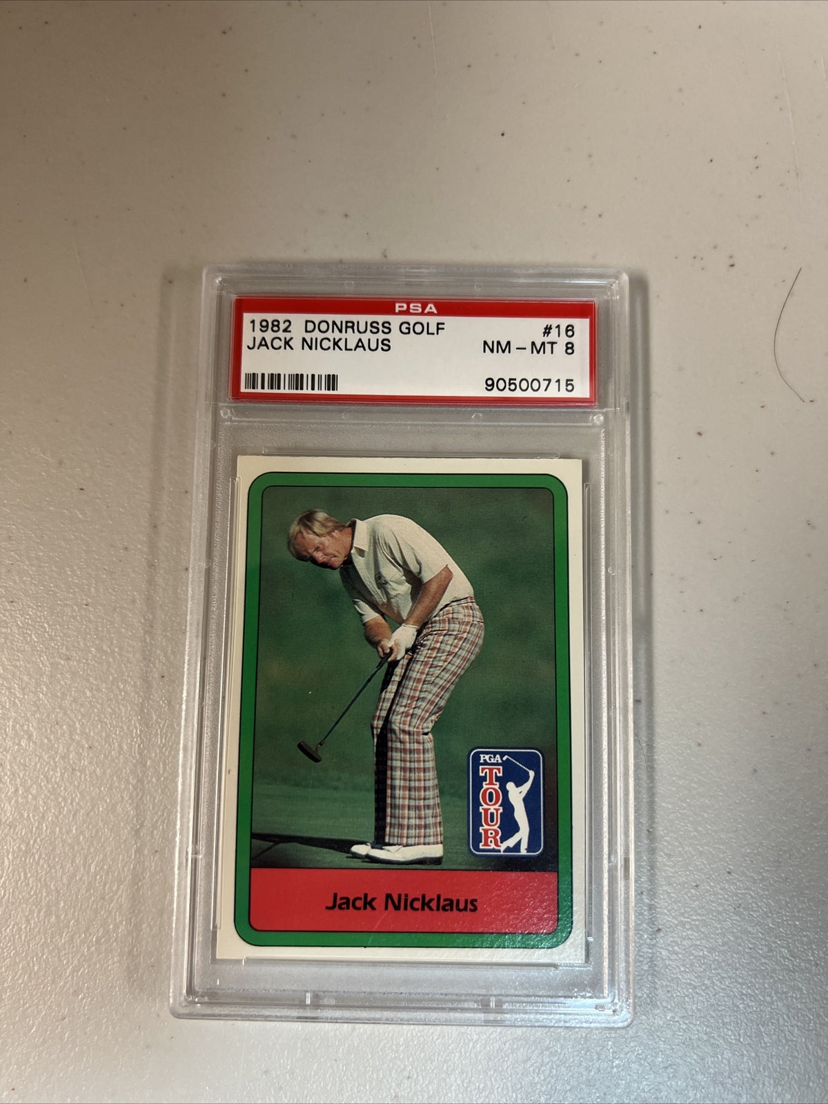 1982 donruss golf jack nicklaus 16 PSA 8