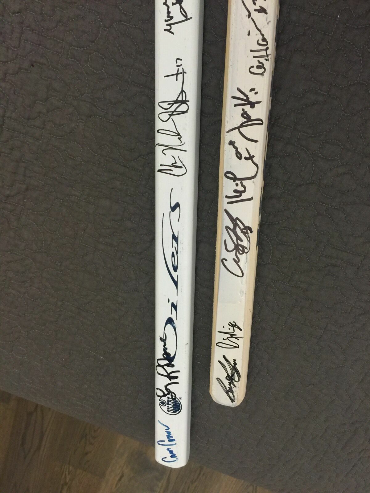 2003 Heritage Classic Edmonton Oilers Montreal Authentic Autographed Sticks