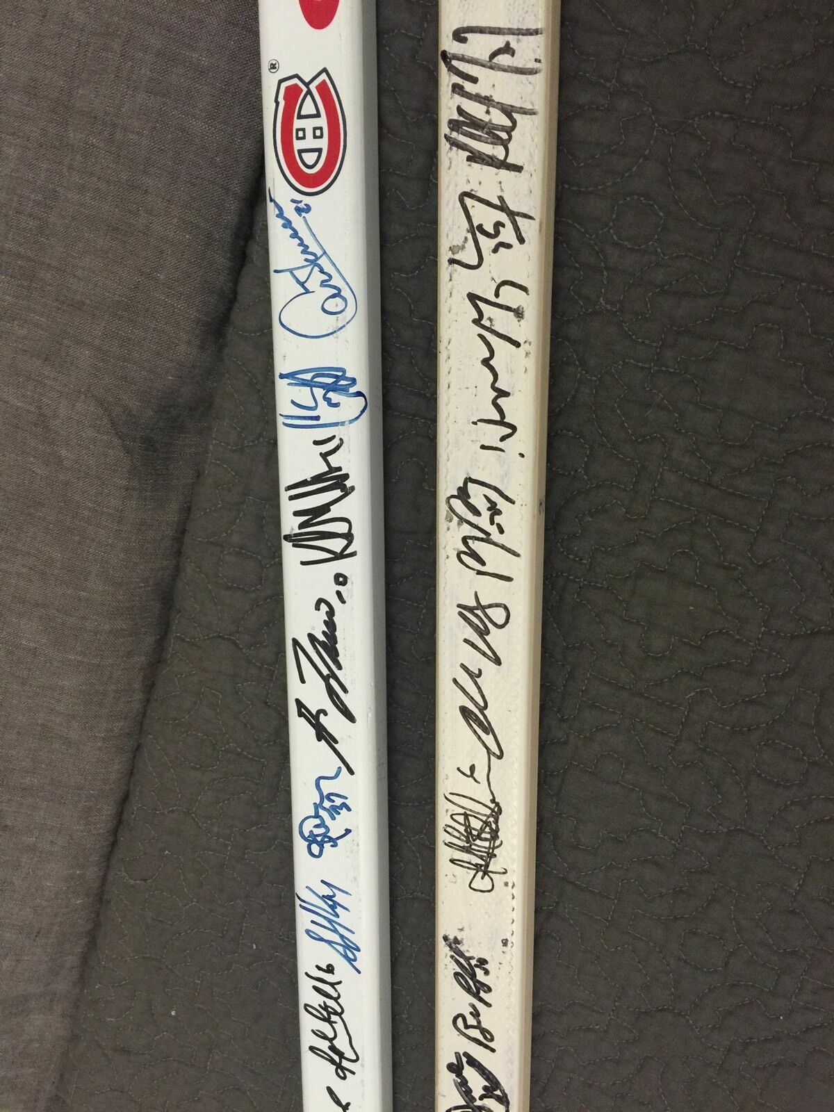 2003 Heritage Classic Edmonton Oilers Montreal Authentic Autographed Sticks