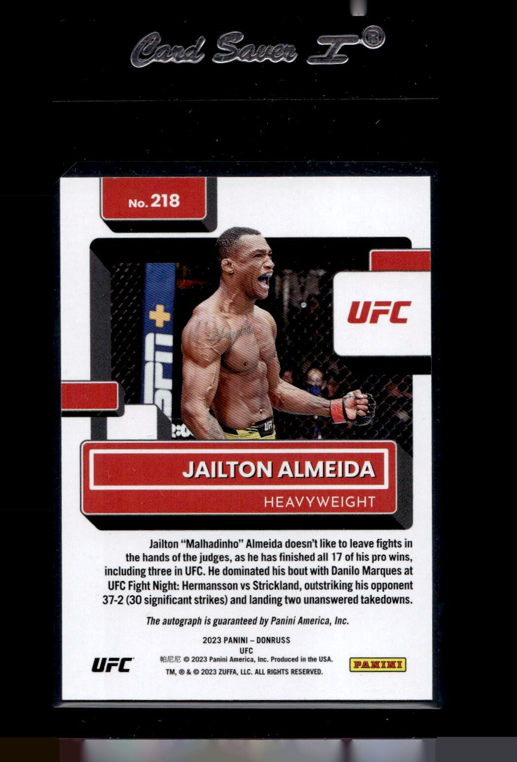 2023 Panini Donruss UFC Jailton Almeida Rated Rookie Purple Stars 5/15