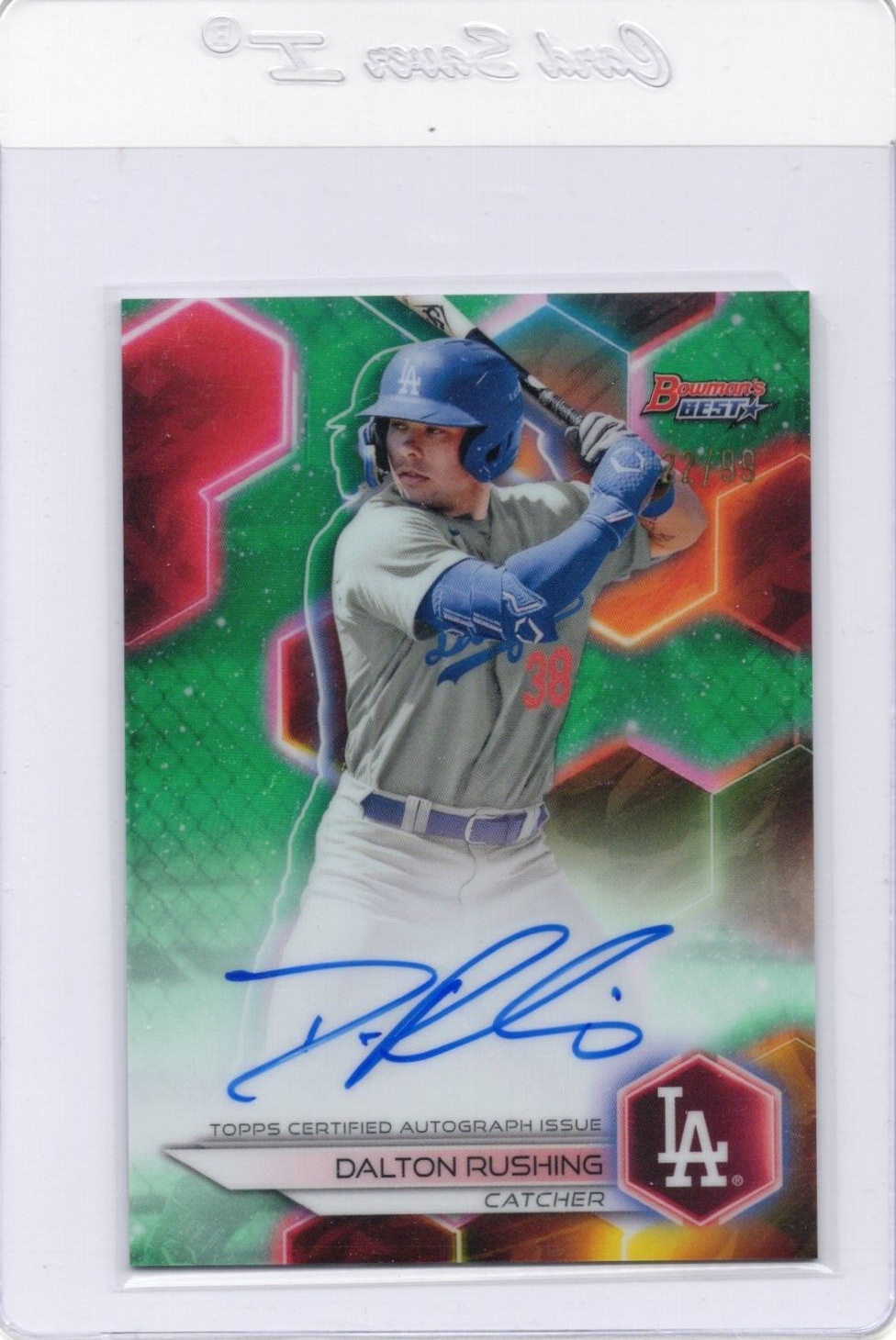 2023 Bowman's Best B23-DR Autographs Green Refractor Dalton Rushing 22/99