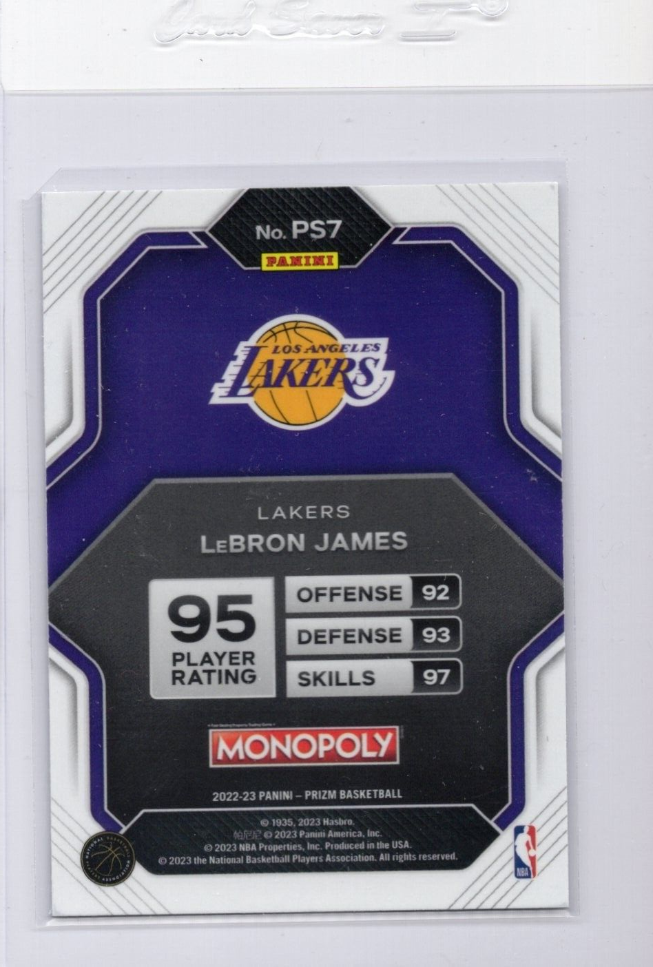 2022-23 Panini Prizm Monopoly #PS7 LeBron James Prizm All-Stars