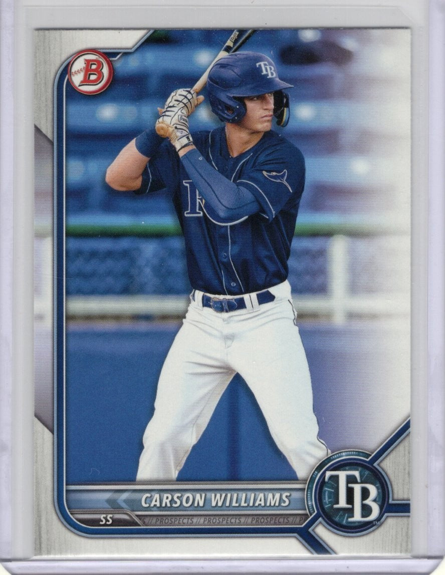 2022 Bowman Draft Carson Williams #BD-14 Tampa Bay Rays
