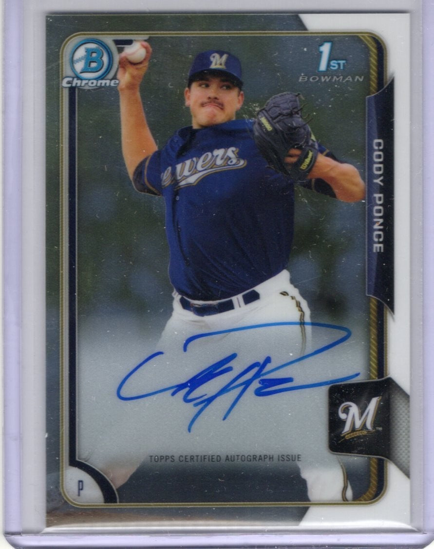 2015 Bowman Chrome Draft Cody Ponce Auto Autograph BCA-CP Blue jays