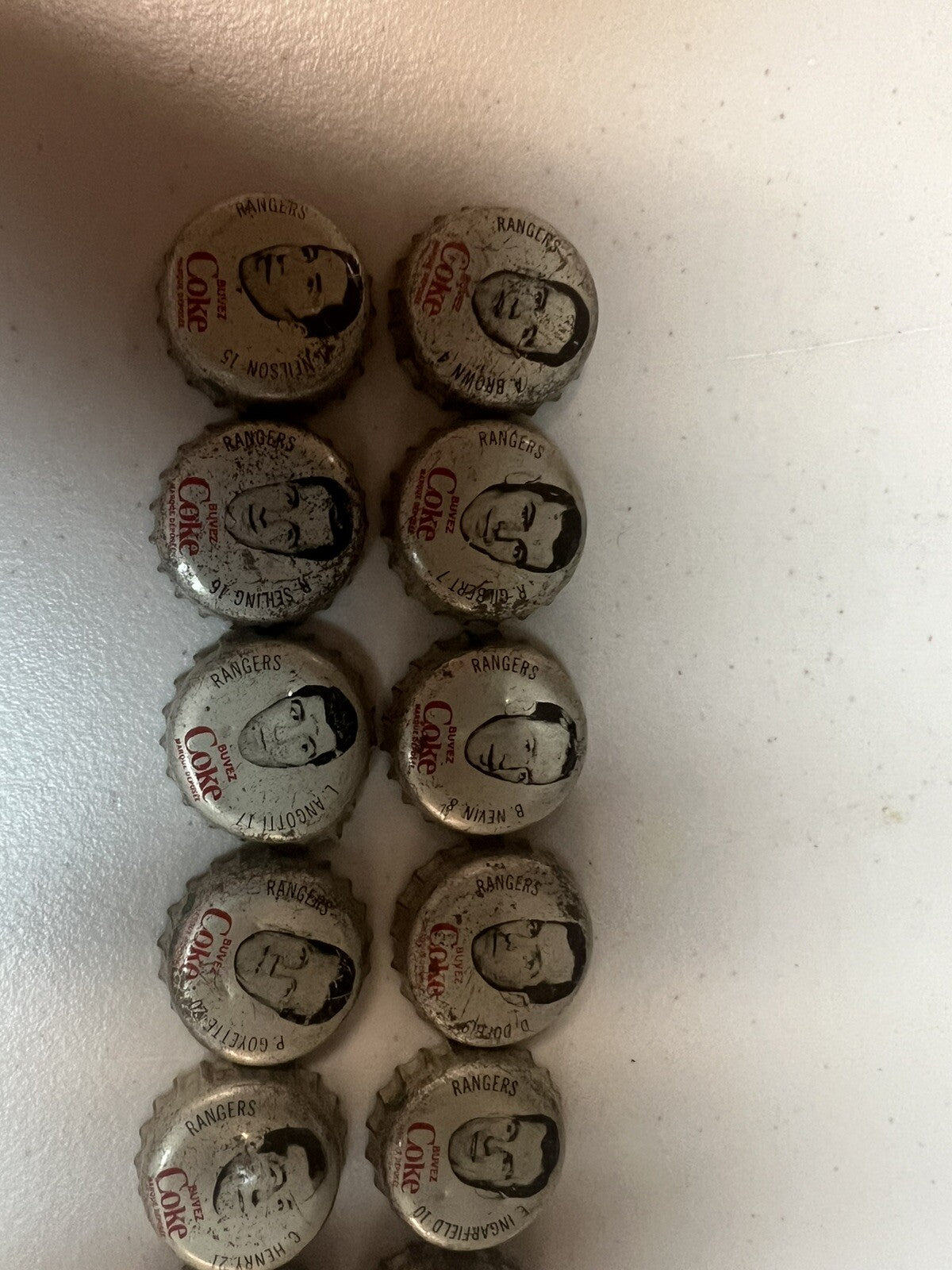 1964-65 Coca Cola Bottle Caps 14 Different New York Rangers NHL