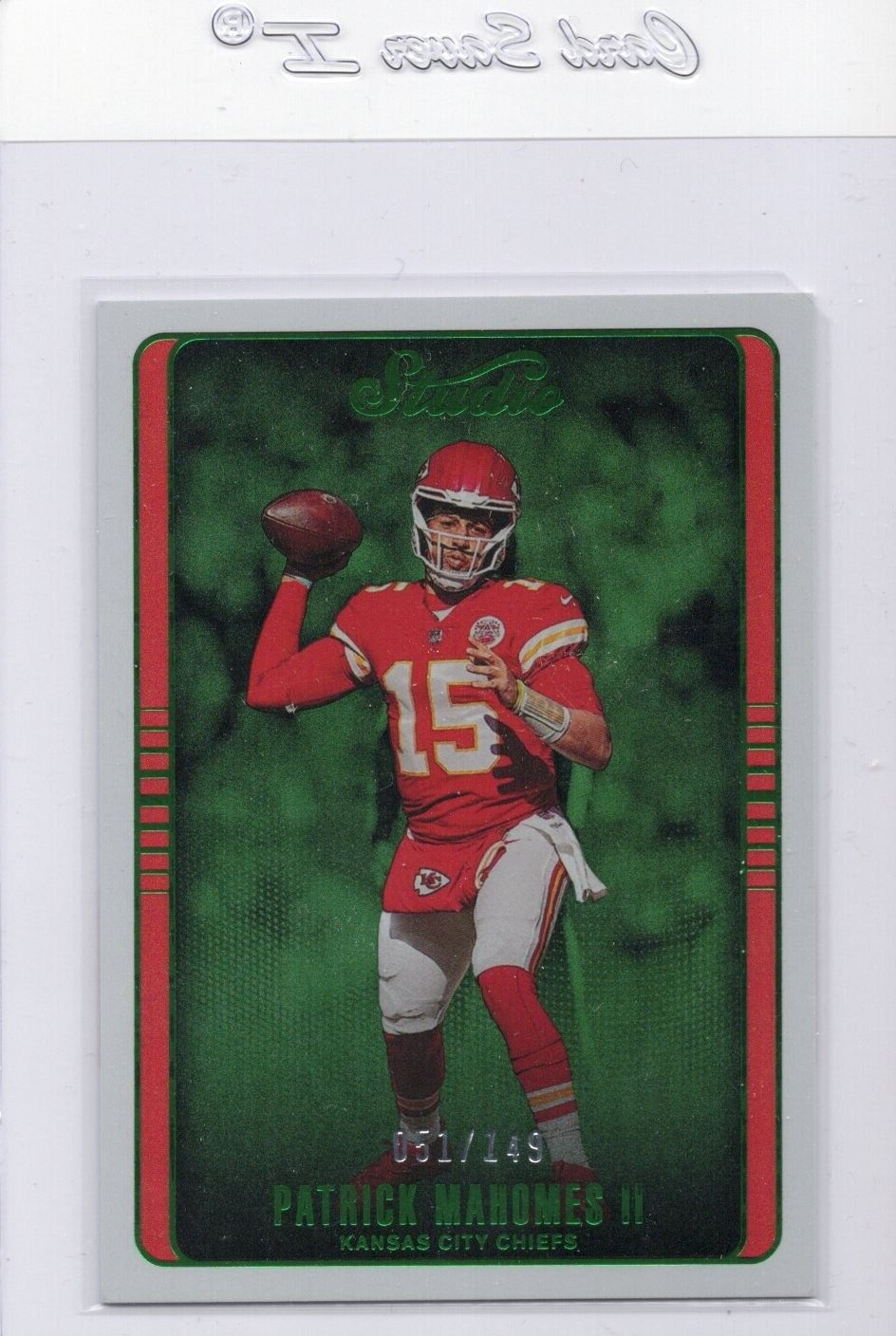 2022 Chronicles Studio Green #STU-18 Patrick Mahomes 51/149 - Chiefs