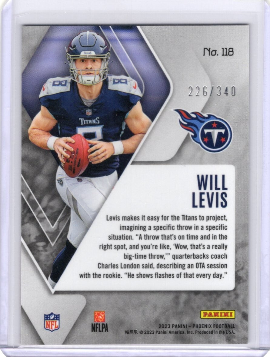 2023 Panini Phoenix Fire Burst #118 Will Levis RC Titans 226/340