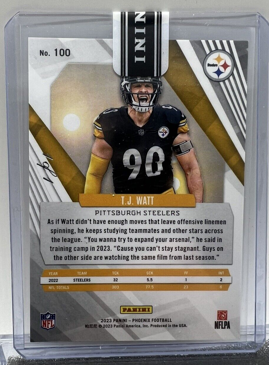 2023 Panini Phoenix TJ Watt #100 FIRE BURST 1/1
