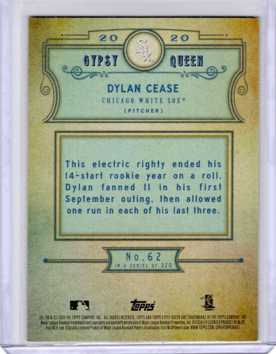 2020 Topps Gypsy Queen 62 Dylan Cease Green RC Blue Jays