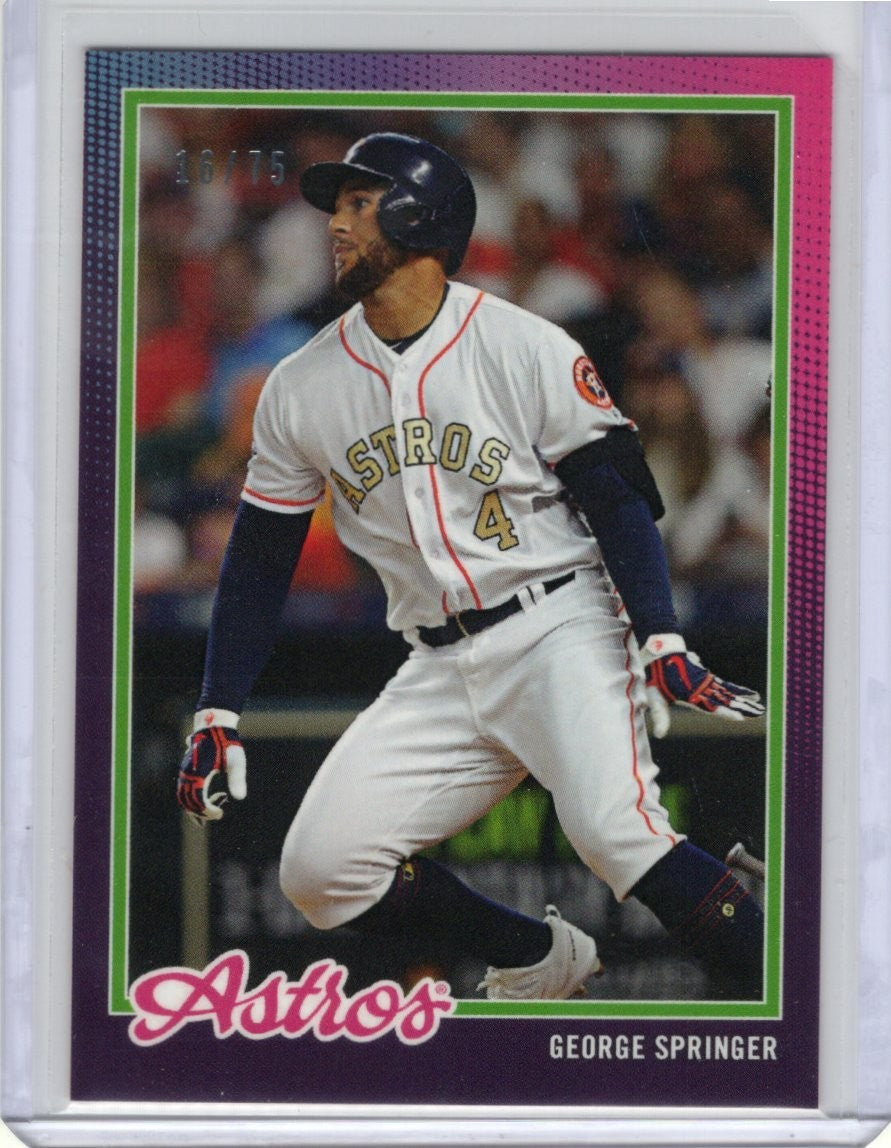 2018 Topps "NOW" On Demand Purple 16/75 George Springer #18A 1978 Inspired