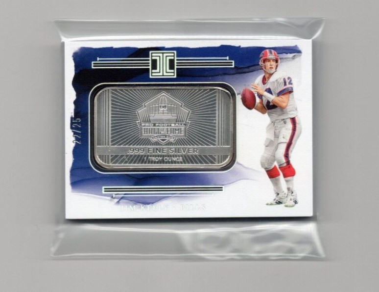 2023 Impeccable Jim Kelly 1 Troy Ounce .999 Fine Silver Bar Hall of Fame #22/25