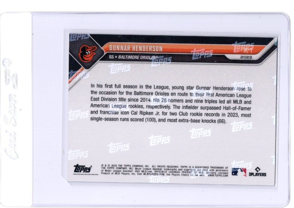 2023 MLB TOPPS NOW Rookie Cup Team  #1 Gunnar Henderson