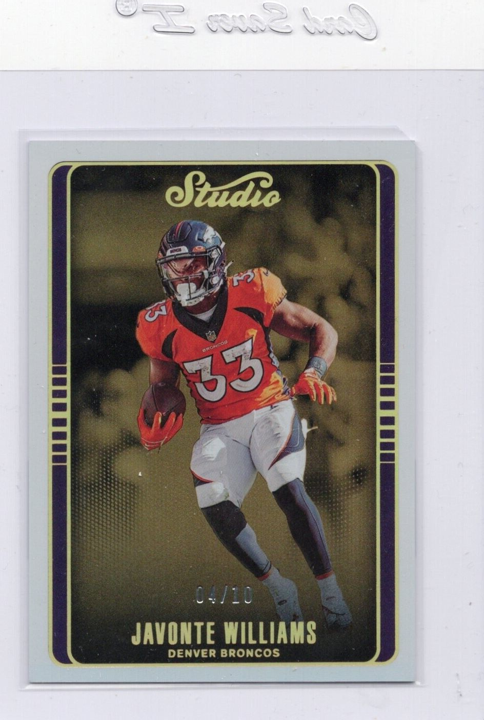2022 Chronicles Studio #STU-10 Javonte Williams 4/10 - Denver Broncos
