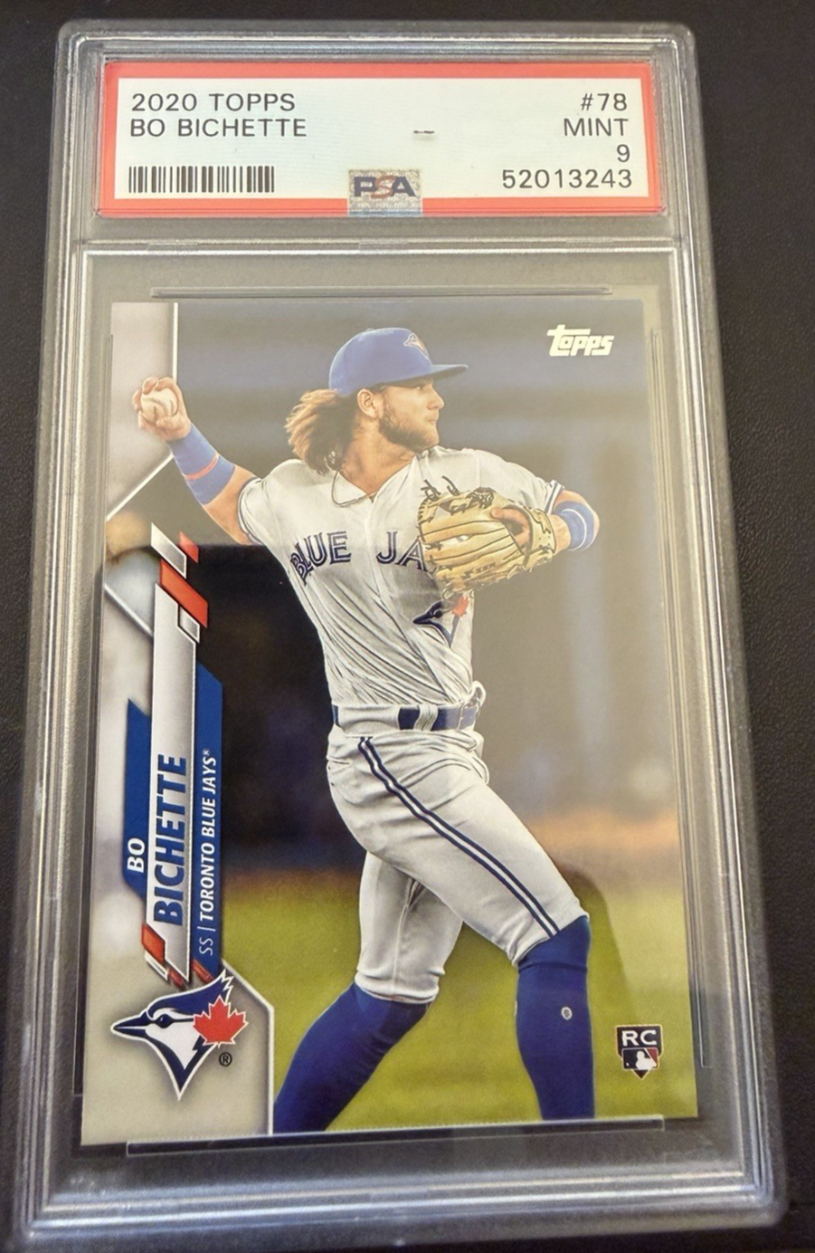 2020 Topps Bo Bichette Graded Rookie Card #78 PSA 9 Toronto Blue Jays RC