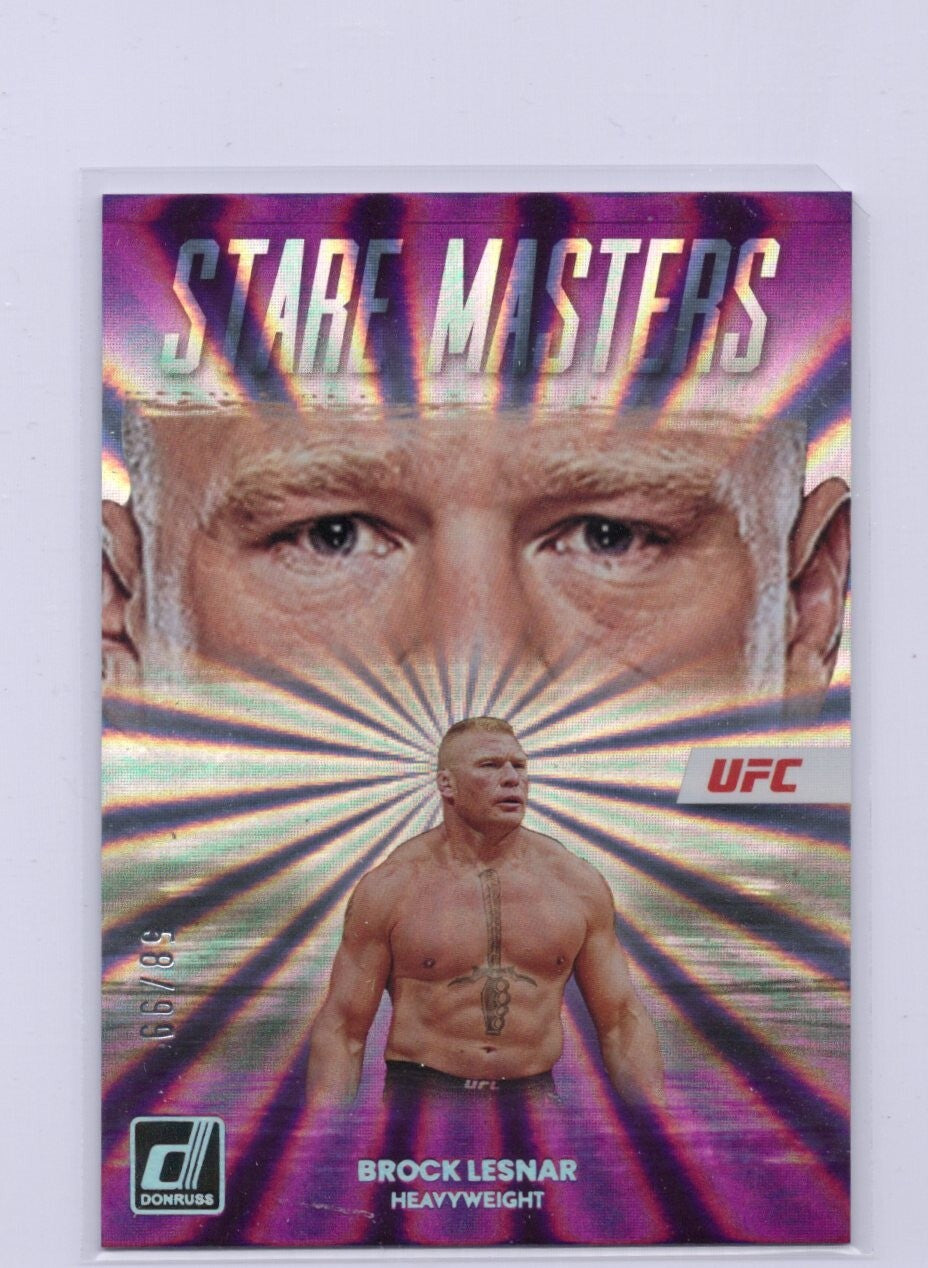 2023 Donruss UFC Stare Masters Holo Purple Laser #8 Brock Lesnar 58/99