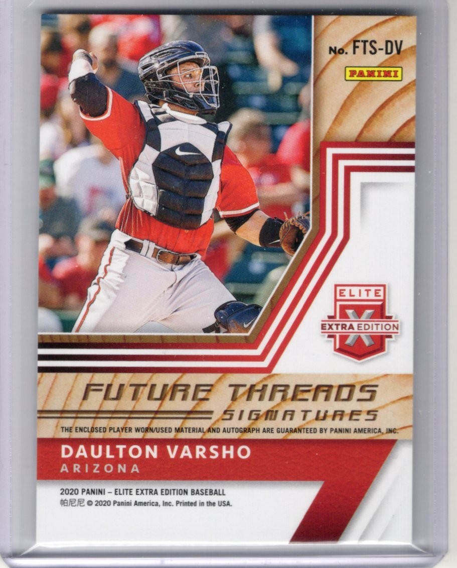 2020 Elite Extra Edition Daulton Varsho Black Future Threads RPA Auto SP 101/293