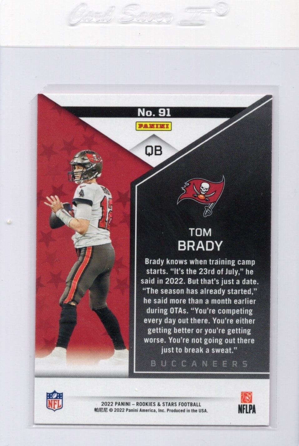 2022 Rookies and Stars RED Football Tom Brady  #91