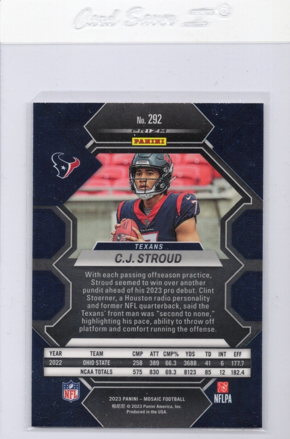 2023 Mosaic C.J. STROUD Rookie Base RC #292 Houston Texans