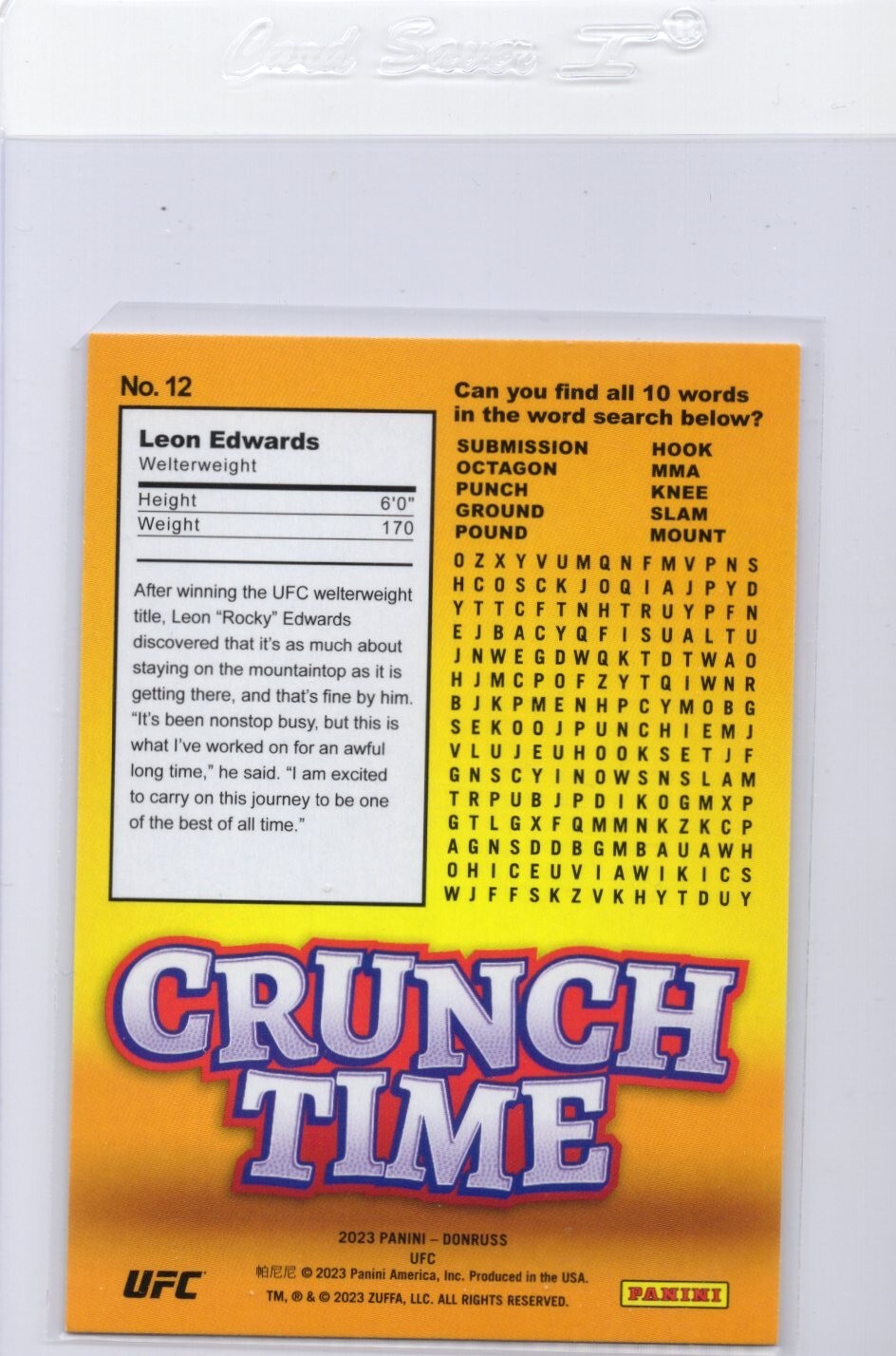 2023 Donruss UFC Crunch Time #12 Leon Edwards