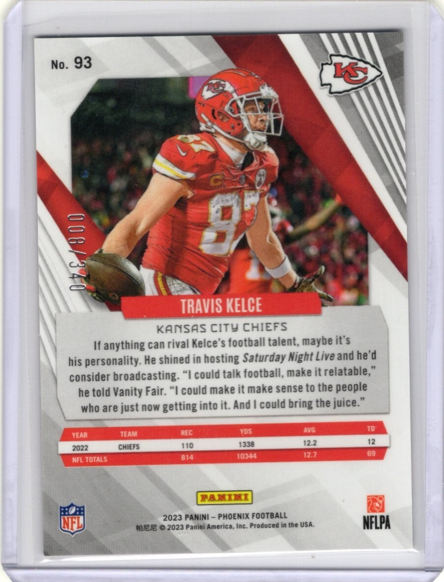 2023 Panini Phoenix Fire Burst #93 Travis Kelce Chiefs 008/340