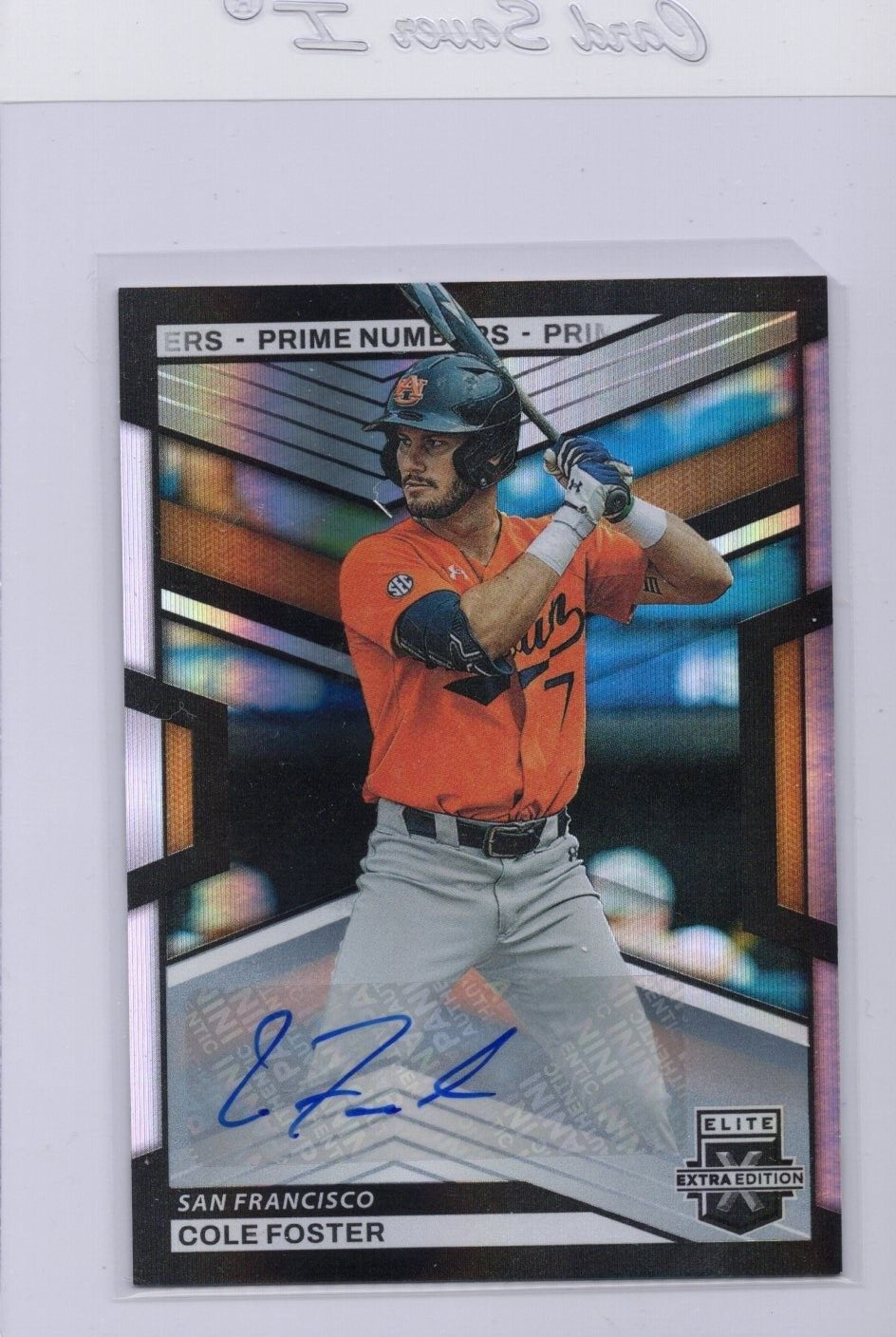 2023 Elite Extra Edition Prime Numbers Signatures Cole Foster 197/200 #36 Giants