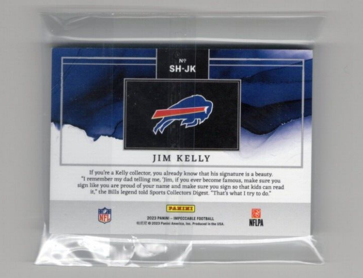 2023 Impeccable Jim Kelly 1 Troy Ounce .999 Fine Silver Bar Hall of Fame #22/25