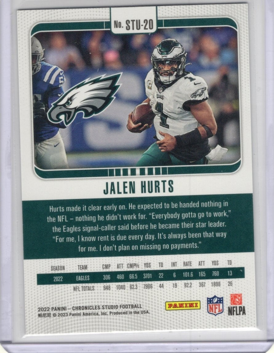 2022 Panini Chronicles - Studio Red #STU-20 Jalen Hurts 27/99