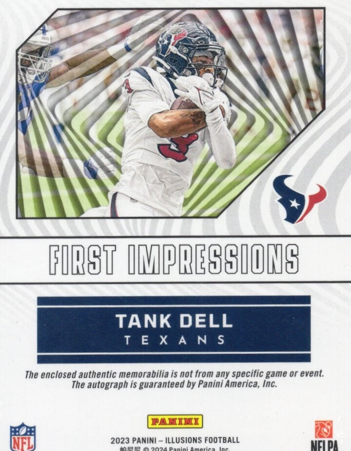 2023 Panini Illusions First Impressions Jersey Auto #134 Tank Dell 091/199 RC