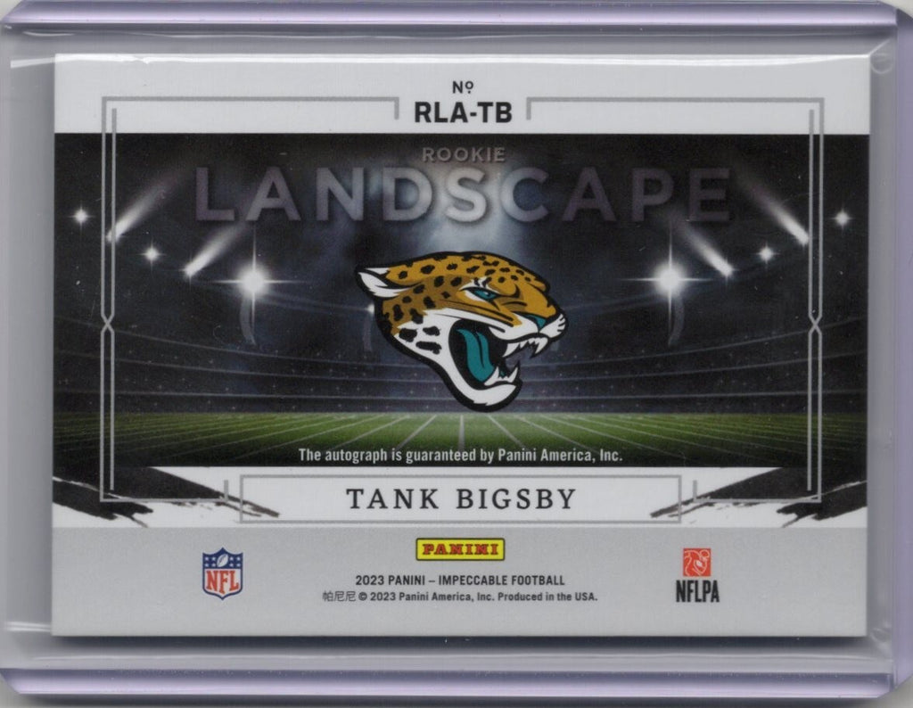 2023 Impeccable Tank Bigsby Landscape Autograph Rookie RC #8/25 Jaguars RLA-TB