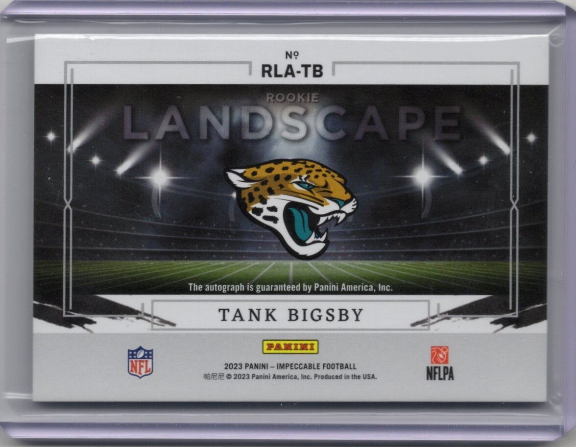 2023 Impeccable Tank Bigsby Landscape Autograph Rookie RC #8/25 Jaguars RLA-TB
