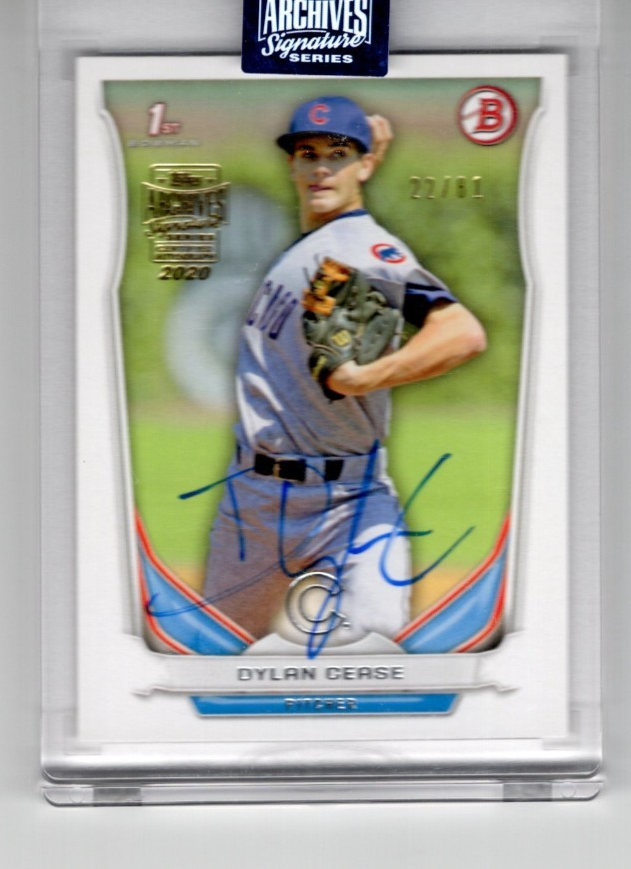 2020 TOPPS ARCHIVES 2014 RC BOWMAN DYLAN CEASE AUTO SIGNED #22/81 CHICAGO CUBS