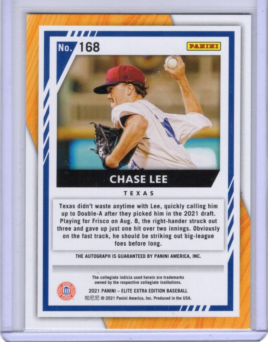 2021 Panini Elite Extra Chase Lee Signatures RC Auto #168 Rangers now Blue Jays