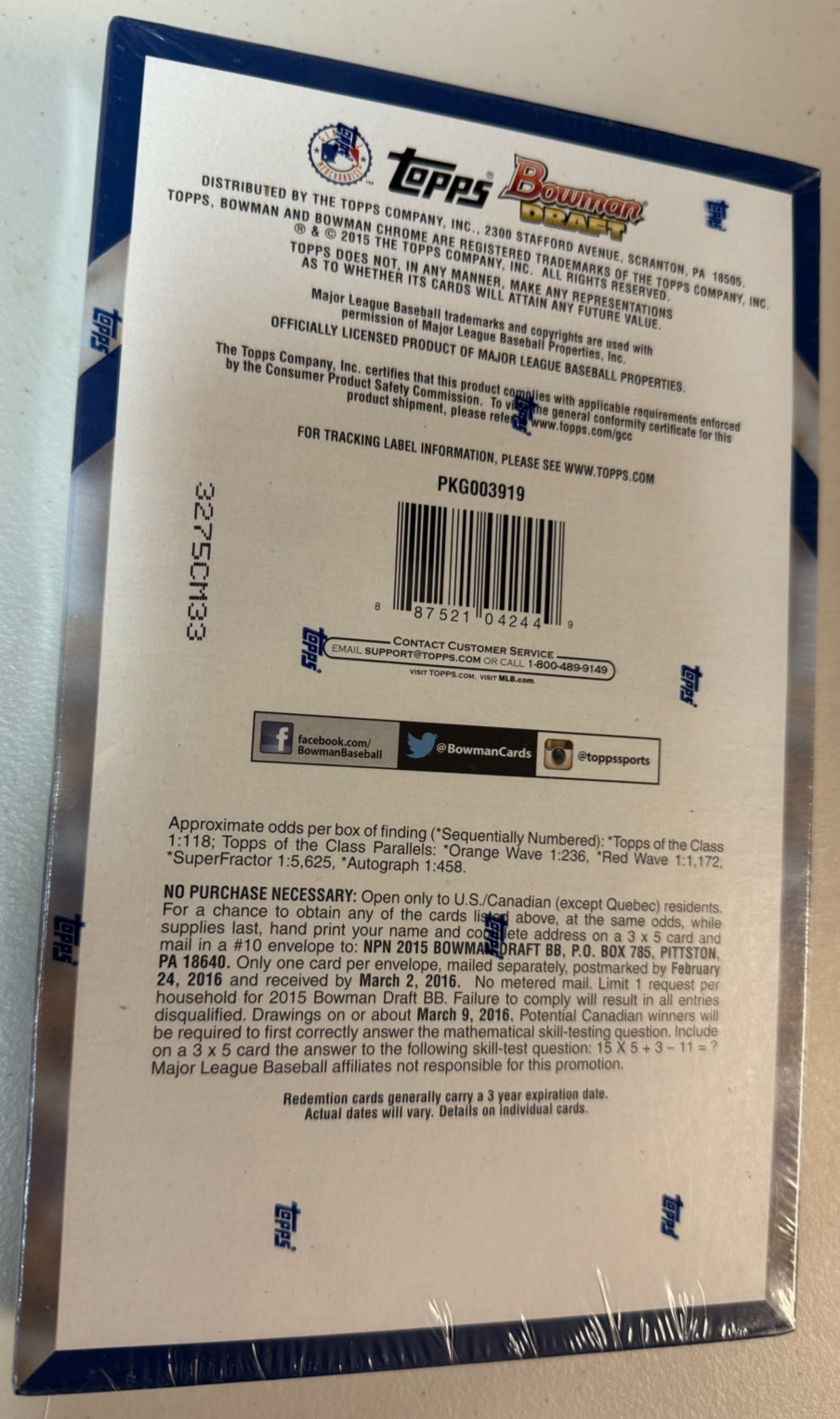 2015 Bowman Draft HOBBY BOX SEALED Kyle Tucker , Riley, Aaron Judge +++ AUTOs