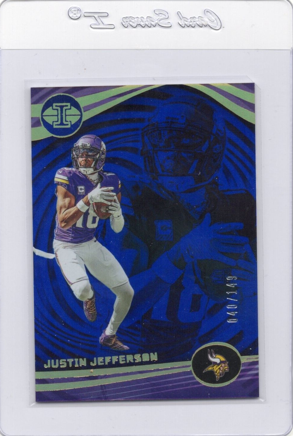 2023 Panini Illusions Blue Trophy Collection #72 Justin Jefferson 40/149 Vikings