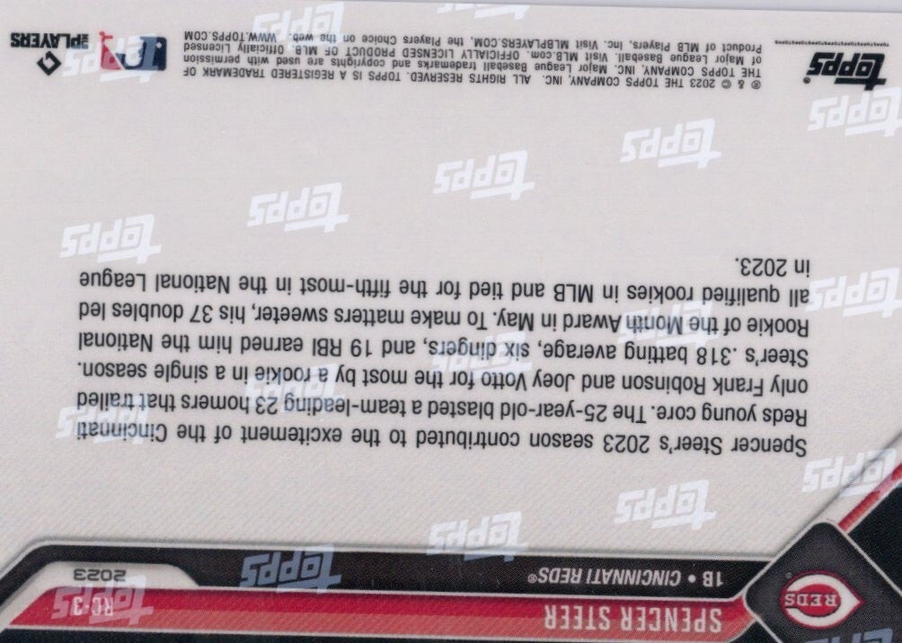 2023 MLB TOPPS NOW Rookie Cup Team  # RC-3 Spencer Steer