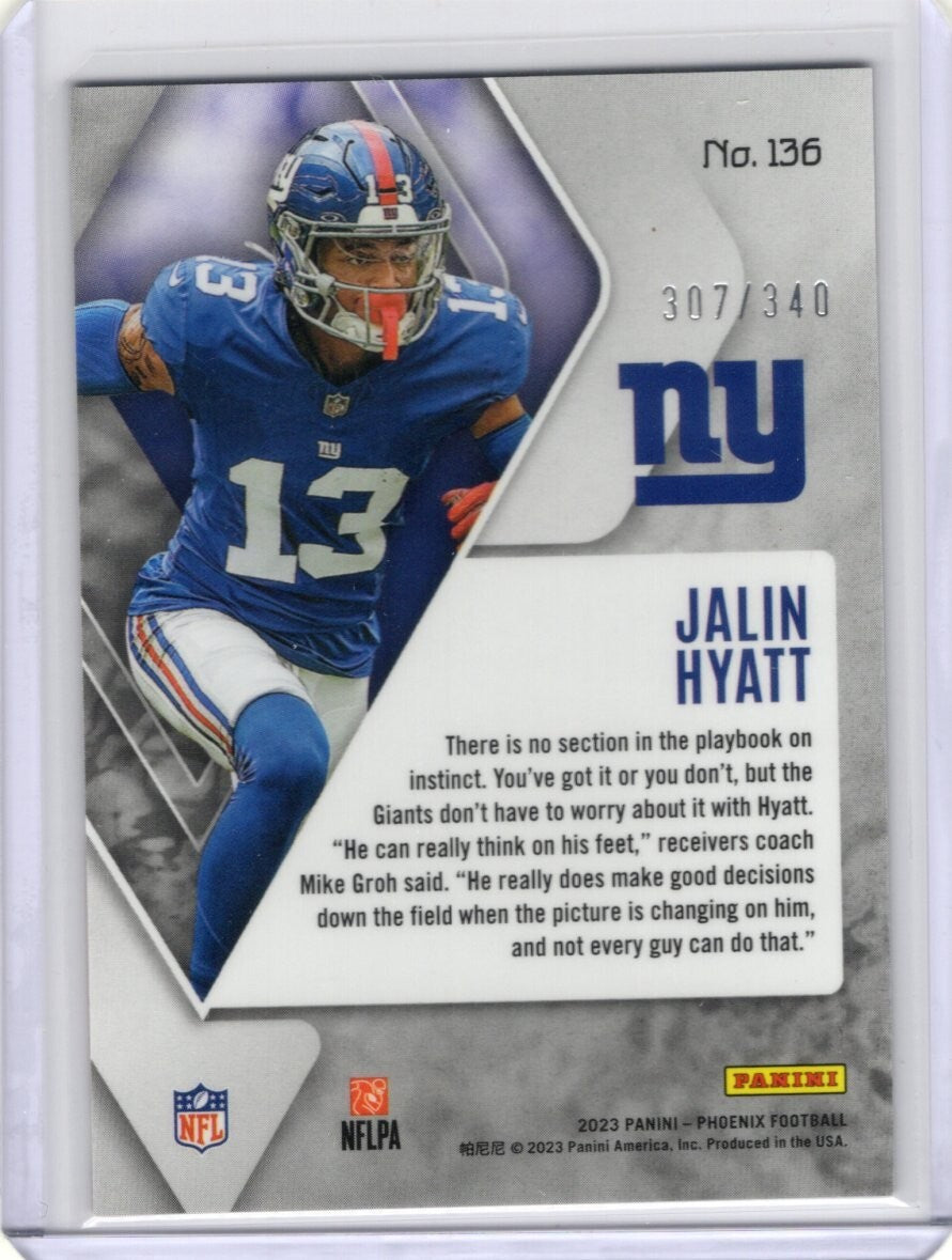 2023 Panini Phoenix Fire Burst #136 Jalin Hyatt Jets 307/340 RC