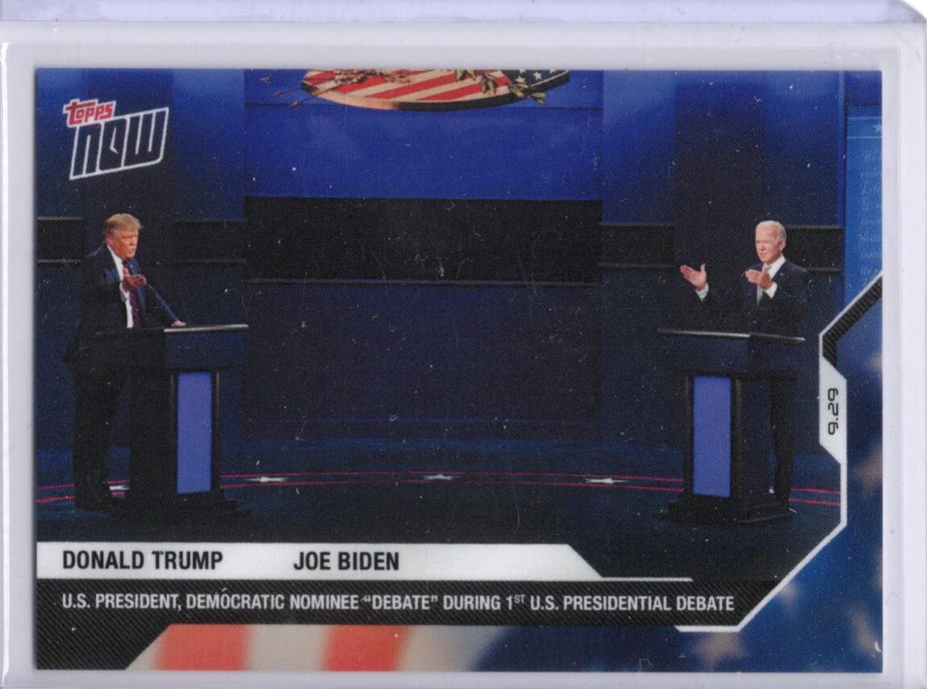 2020 TOPPS NOW USA ELECTION #1 DONALD TRUMP & JOE BIDEN 1ST PRESIDENTIAL DEBATE