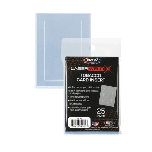 (25) BCW Tobacco Card Insert Sleeves Fit Card Saver, Top Loader , 9-Pocket Pages