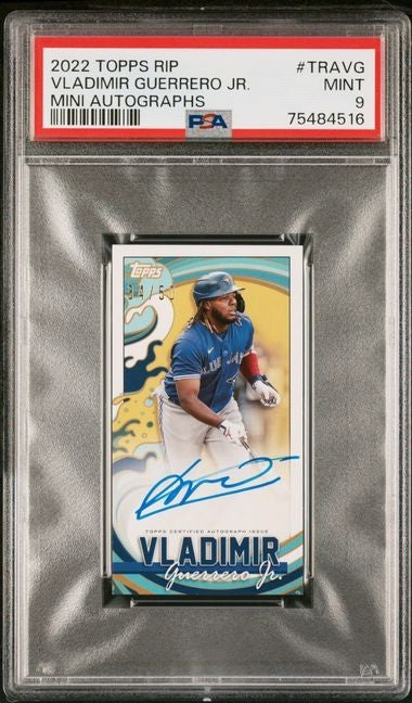 2022 Topps Rip Mini VLADIMIR GUERRERO JR. ON-CARD AUTO 34/50 PSA 9 Pop 1