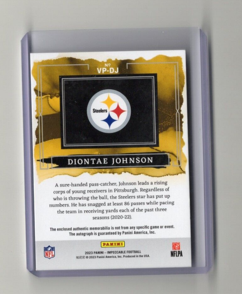 2023 Panini Impeccable Diontae Johnson Elegance Patch Auto 1/15 VP-DJ