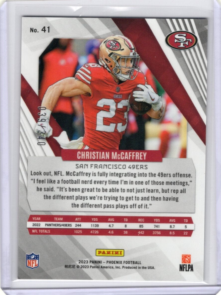 2023 Panini Phoenix Fire Burst #41 Christian McCaffrey 49ers 039/340