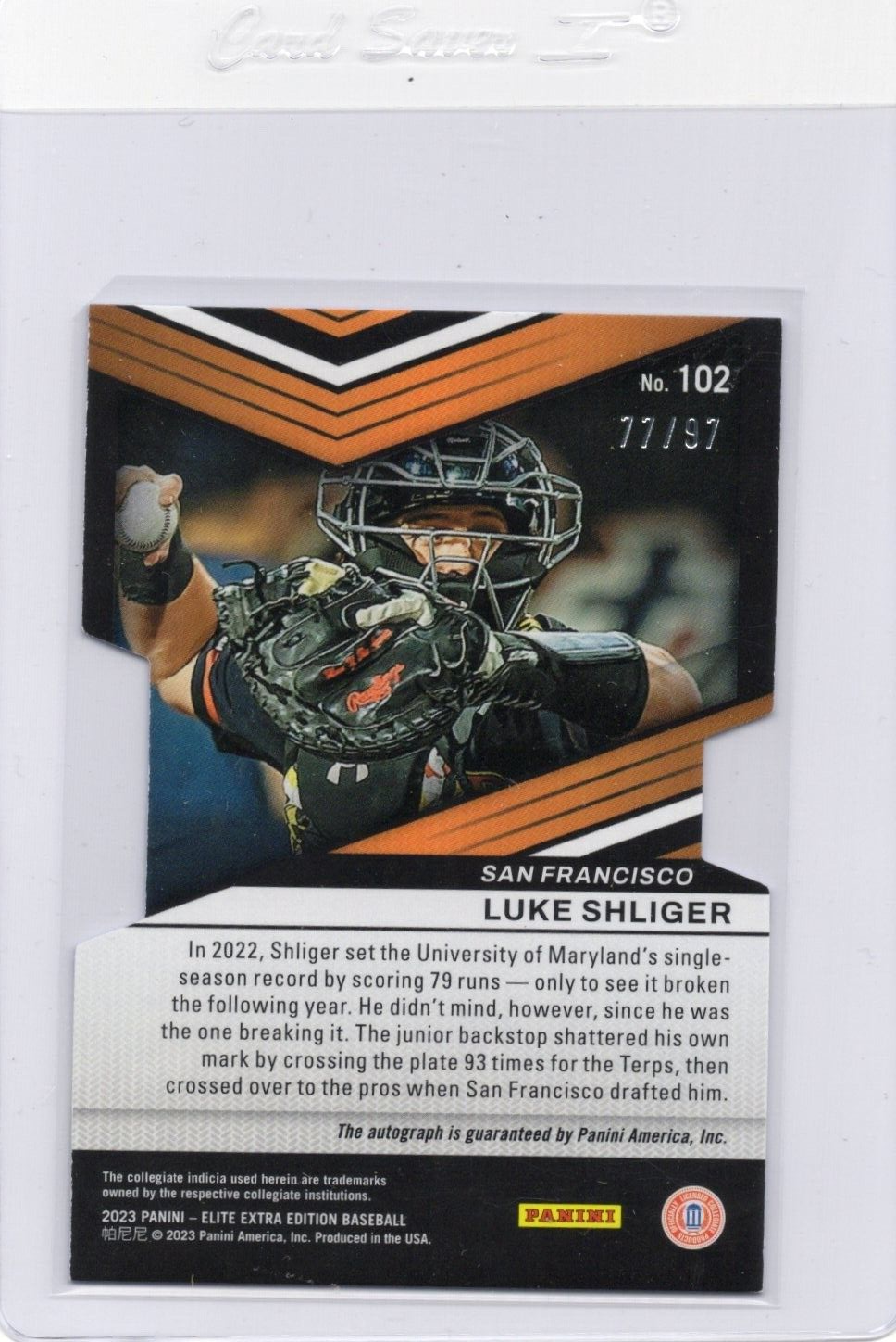 2023 Panini Elite Extra Edition - Luke Shliger - Aspirations Die-Cut Auto 77/97