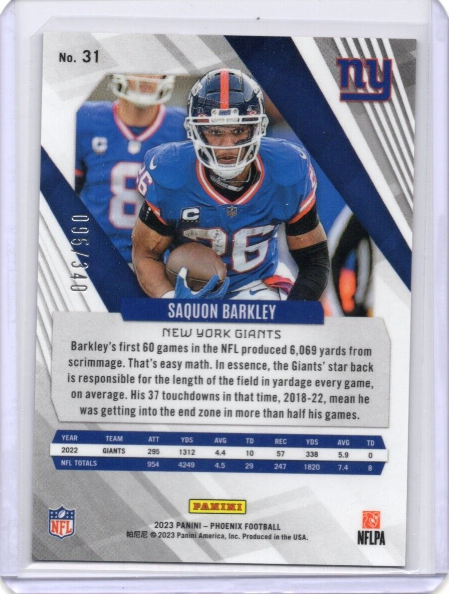 2023 Panini Phoenix Fire Burst - #31 Saquon Barkley 095/340